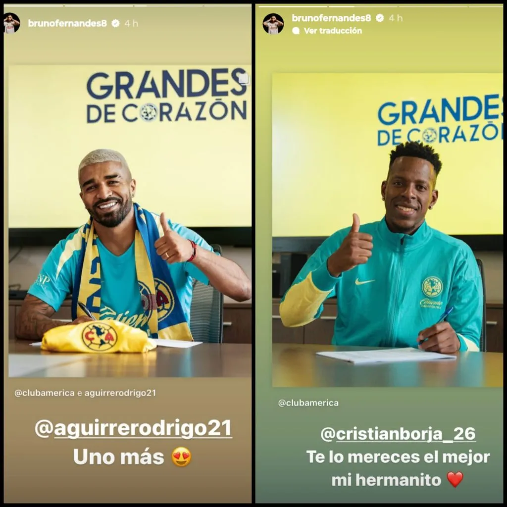 El saludo de Fernandes a los flamantes refuerzos del América. [Foto Redes Sociales]