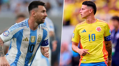 Lionel Messi y James Rodríguez, las figuras de Argentina y Colombia.