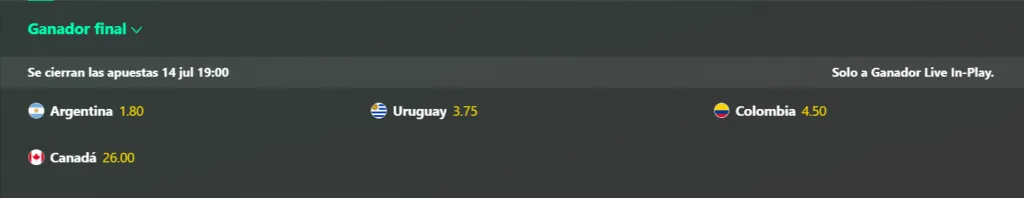 apuestas final copa américa