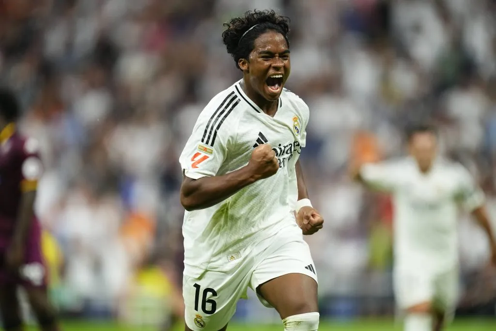 Endrick festeja su primer gol con la camiseta del Real Madrid (IMAGO)