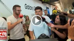 Maxi Araujo y un incómodo momento en su arribo a Portugal.