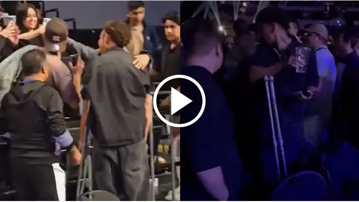 Igor Lichnovsky presenciando la exhibición de Floyd Mayweather.