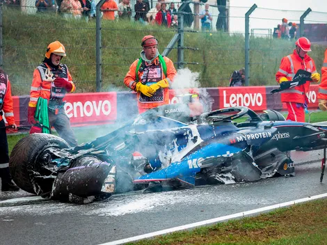 Estremecedor accidente en el GP de Países Bajos: coche en pedazos, incendio y bandera roja