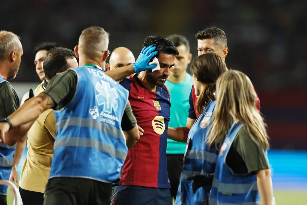 Ílkay Gündogan sufrió un choque en el Trofeo Joan Gamper (IMAGO)