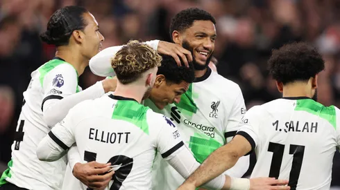 Los jugadores de Liverpool, a puro festejo.