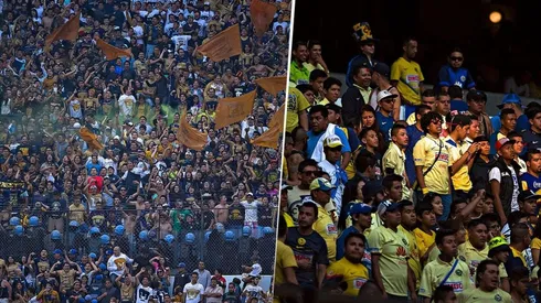 Afición de Pumas y América en el Azteca.