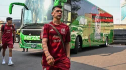 Hirving Lozano previo al partido México contra Jamaica en Liga de Naciones.