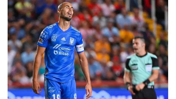 Guido Pizarro en el partido Tigres contra Necaxa del Clausura 2023.