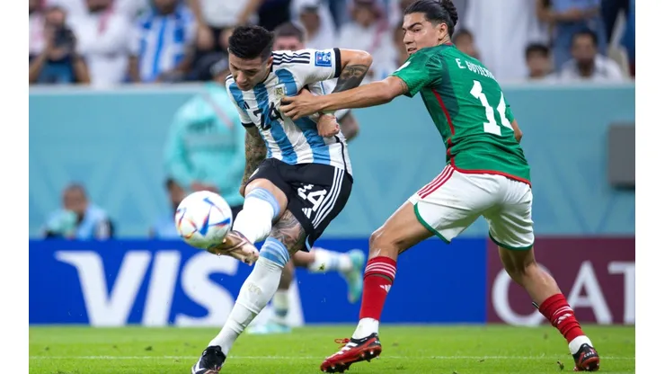 El remate de Enzo Fernández para el 2-0 sobre México.