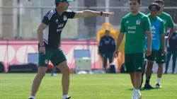 Diego Cocca en sus primeros entrenamientos con la selección mexicana.