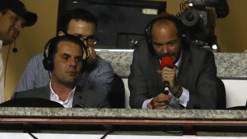 Martinoli y Luis García durante una transmisión.