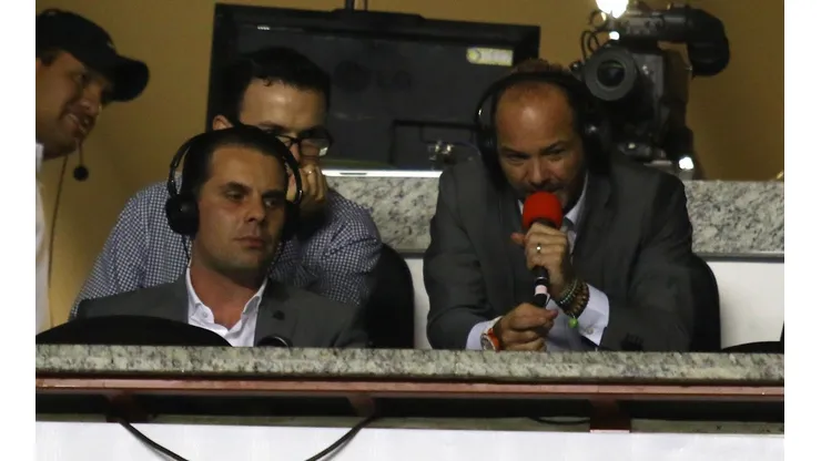 Martinoli y Luis García durante una transmisión.