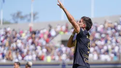 Ciudad de Mexico, 5 de febrero de 2023. Juan Dinenno en festejo de gol, durante el partido de la jornada 5 del torneo Clausura 2023 de la Liga BBVA MX, entre los Pumas de la UNAM y los Rojinegros del Atlas, celebrado en el estadio Olímpico Universitario. Foto: Imago7/ Rafael Vadillo