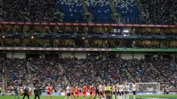 La tribuna del estadio BBVA en el partido Monterrey contra Juárez.