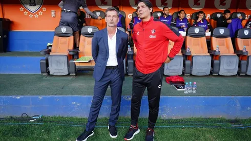 Diego Cocca y Marcelo Goux en su paso para el Atlas.