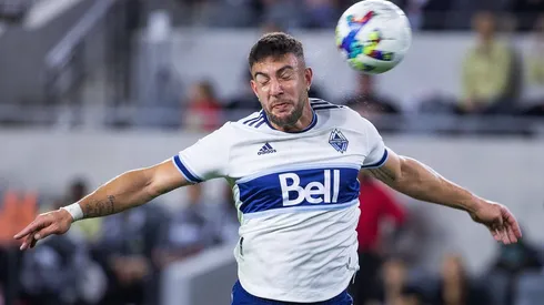 March 20, 2022, Los Angeles, California, USA: Lucas Cavallini 9 of the Vancouver Whitecaps heads the ball into the goal