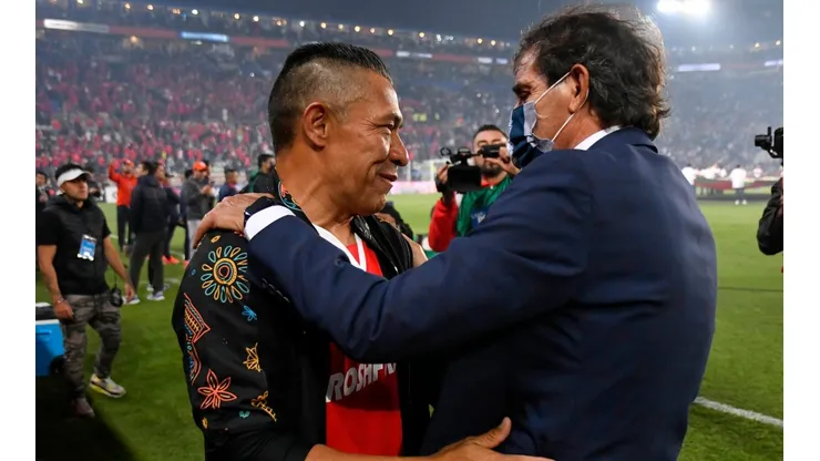 Ignacio Ambriz y Guillermo Almada en la Final del torneo Apertura 2022.