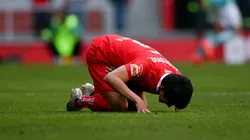 Carlos Orrantia, lesionado en el partido contra el León.