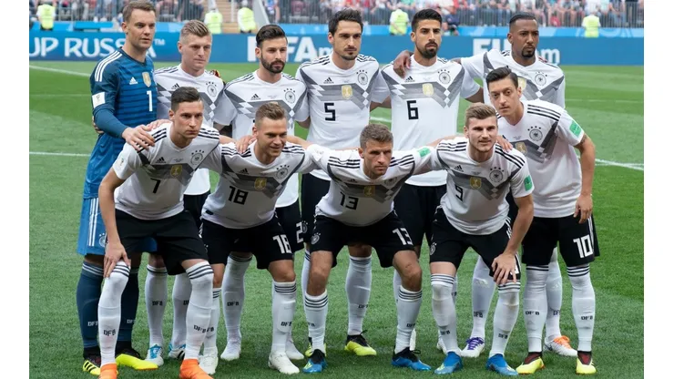 La selección de Alemania que enfrentó a la de México en Rusia 2018.
