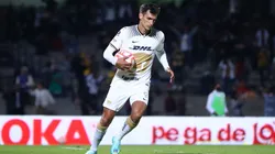 Ciudad de Mexico, 13 de diciembre de 2022. Juan Dinenno en festejo de gol de penal, durante el partido del grupo A de la Copa Sky 2022 entre los Pumas de la UNAM y los Diablos Rojos de Toluca, celebrado en el Estadio Olímpico Universitario. Foto: Imago7/ Eloisa Sánchez