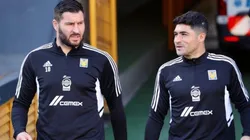 André-Pierre Gignac y Nicolás Ibáñez en uno de sus primeros entrenamientos.