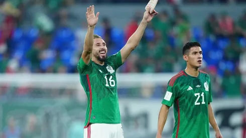 Héctor Herrera con Uriel Antuna en la Copa del Mundo Qatar 2022.