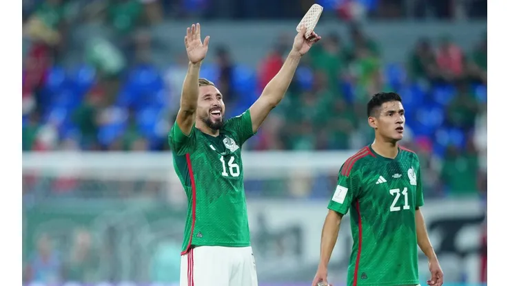 Héctor Herrera con Uriel Antuna en la Copa del Mundo Qatar 2022.