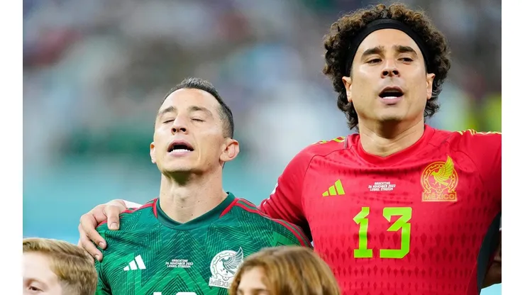 Andrés Guardado y Guillermo Ochoa en la Copa del Mundo Qatar 2022.