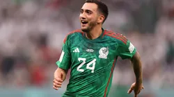 Luis Chávez celebra su gol ante Arabia Saudita en la Copa del Mundo Qatar 2022.