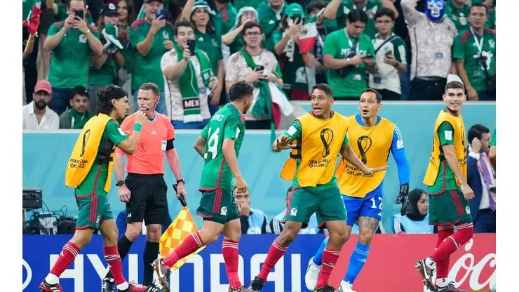México en festejo de su segundo gol frente a Arabia Saudita.