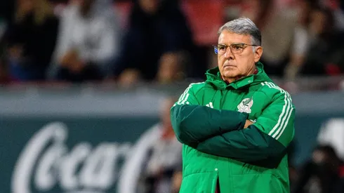 Gerardo Martino en el partido de preparación de México contra Suecia.