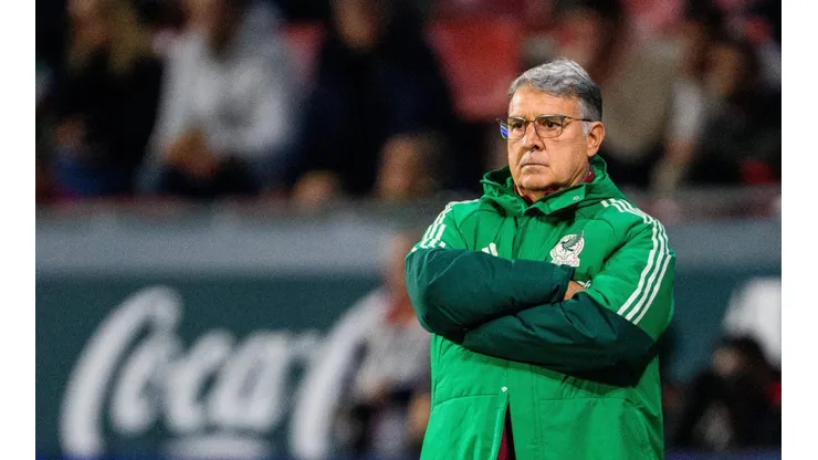 Gerardo Martino en el partido de preparación de México contra Suecia.