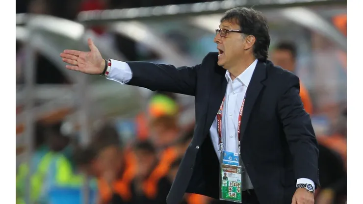 Gerardo Martino al mando de Paraguay en Sudáfrica 2010.