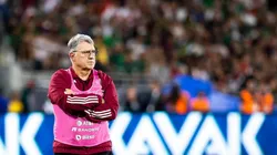 Gerardo Martino en un partido de preparación de la selección mexicana.