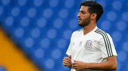 Carlos Vela en un entrenamiento de la selección mexicana en el Mundial Rusia 2018.
