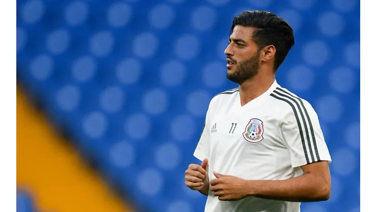 Carlos Vela en un entrenamiento de la selección mexicana en el Mundial Rusia 2018.