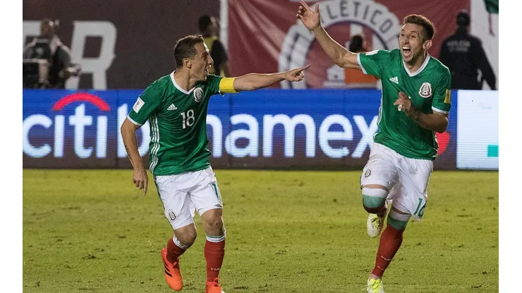Andrés Guardado y Héctor Herrera en la eliminatoria para el Mundial Rusia 2018.