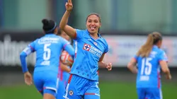 Ciudad de Mexico, 25 de septiembre de 2022. Daniela Monroy en festejo de gol, durante el partido de la jornada 14 del torneo Apertura 2022 de la Liga BBVA MX Femenil, entre las Celestes del Cruz Azul y las Xolas de Tijuana, celebrado en La Noria. Foto: Imago7/ Eloisa Sánchez