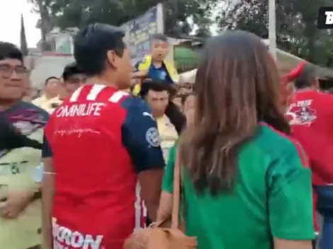VIDEO: Aficionado de Chivas atravesó a los del América y pasó un mal momento