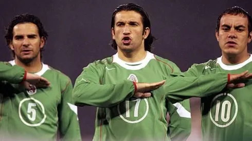 Cuauhtémoc Blanco, Francisco Fonseca y Duilio Davino en un amistoso con México en 2005.