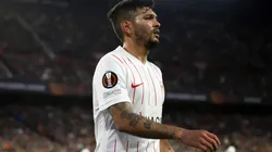Jesús Corona en un partido de Europa League con el Sevilla.