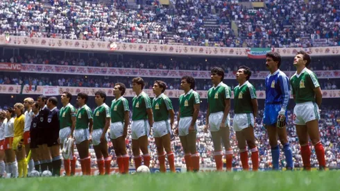 La selección mexicana el día de su debut en el Mundial de 1986 ante Bélgica.