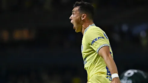 Ciudad de Mexico, 14 de septiembre de 2022.. Federico Viñas en festejo de gol durante el partido de la jornada 5 del torneo Apertura 2022 de la Liga BBVA MX, entre las Águilas del America y los Guerreros de Santos Laguna, celebrado en el estadio Azteca. Foto: Imago7/ Etzel Espinosa