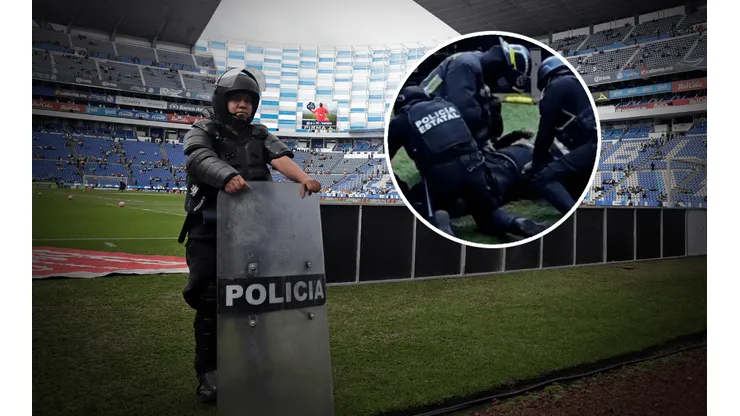 Desesperada situación para salvarle la vida a un policía en Puebla