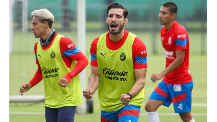 Zapopan, Jalisco, 5 de julio de 2022. Antonio Briseño, durante un entrenamiento de las Chivas Rayadas del Guadalajara previo a la jornada 2 del torneo Apertura 2022 de la Liga BBVA MX, celebrado en Verde Valle. Foto: Imago7/ Fabian Meza