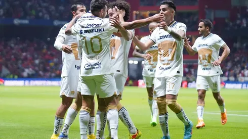 Toluca, Estado de Mexico, 10 de septiembre de 2022. Juan Dinenno en festejo de gol, durante el partido de la jornada 14 del torneo Apertura 2022 de la Liga BBVA MX, entre los Diablos Rojos del Toluca y los Pumas de la UNAM, celebrado en el estadio Nemesio Diez. Foto: Imago7/ Rafael Vadillo