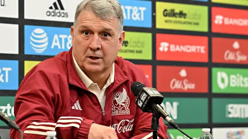Gerardo Martino en la conferencia tras el partido ante Paraguay.