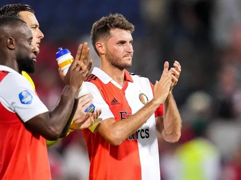 Santi Giménez tuvo una visita muy especial en su debut con el Feyenoord