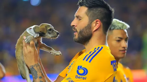André-Pierre Gignac el Día del Perro previo al partido contra Atlas.