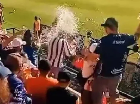 VIDEO: Hincha de Rayados es agredido por afición del Atlético San Luis